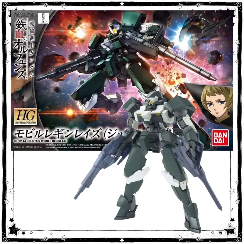 En stock, Kit de modelo Bandai Gundam HG IBO 1/144 Julieta’s Mobile Reginlaze, colección de figuras de acción de anime, modelo de ensamblaje, juguetes, regalo