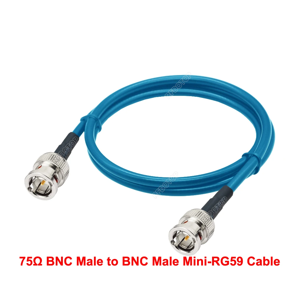 RFDOTOP HD SDI Cable 75Ω BNC to BNC Mini-RG59(1855A) Pigtail for HD-SDI/3G-SDI/4K Video Security Camera CCTV Systems BNC-75-2.5