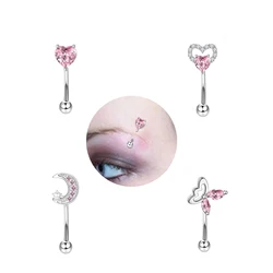 Eyebrow Circular Steel Nail Butterfly Eyebrow Piercing Ring Lip Piercing Tongue Helix Cartilage Earring