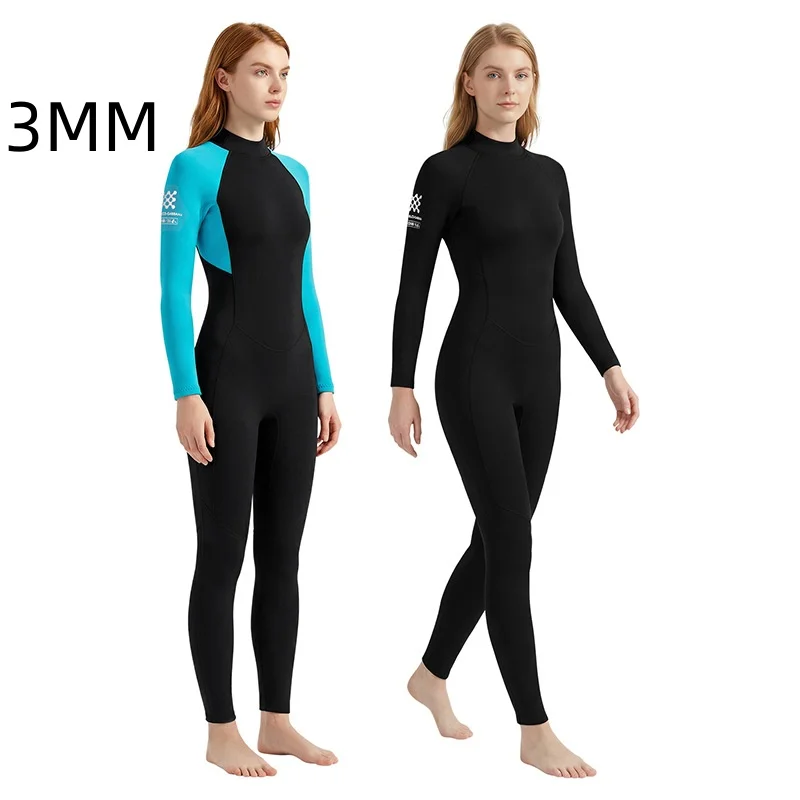 

Women 3mm Neoprene Wetsuit One Piece Long Sleeve Thermal Warm Diving Suit Swimming Snorkeling Surfing Jellyfish Protection Wet S