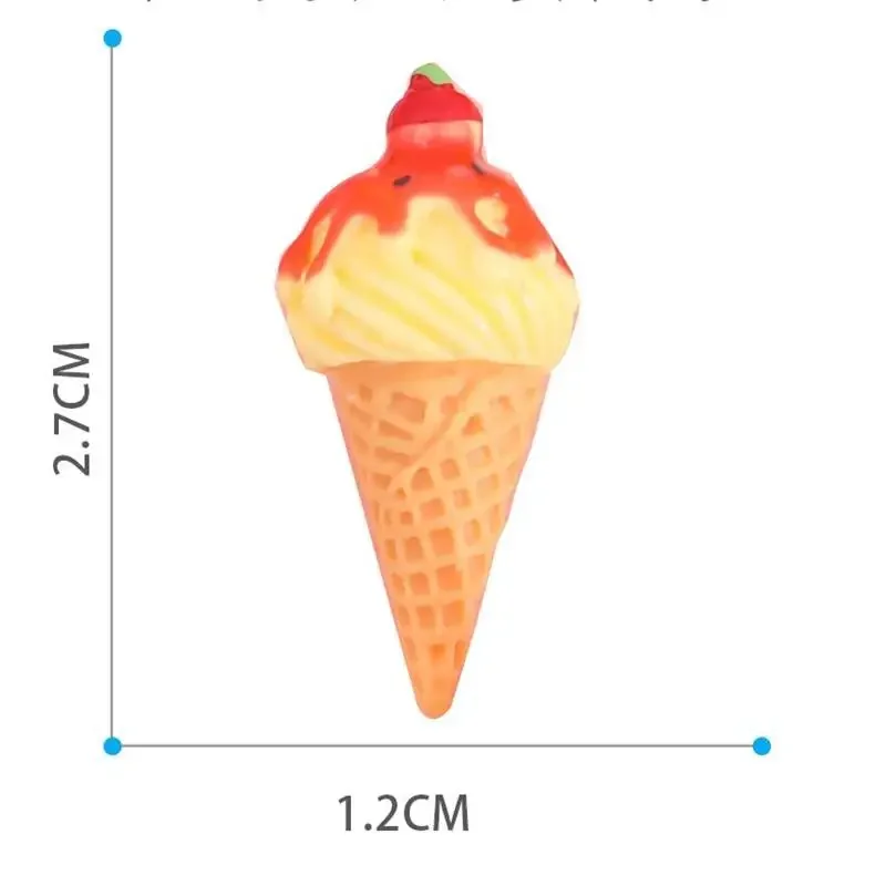 6個入り ドールハウス ミニチュア キッチン フード おもちゃ - ジャム＆アイスクリームコーン モデル ホームデコレーション 子供用遊び マイクロランドスケープ オーナメント ギフト
