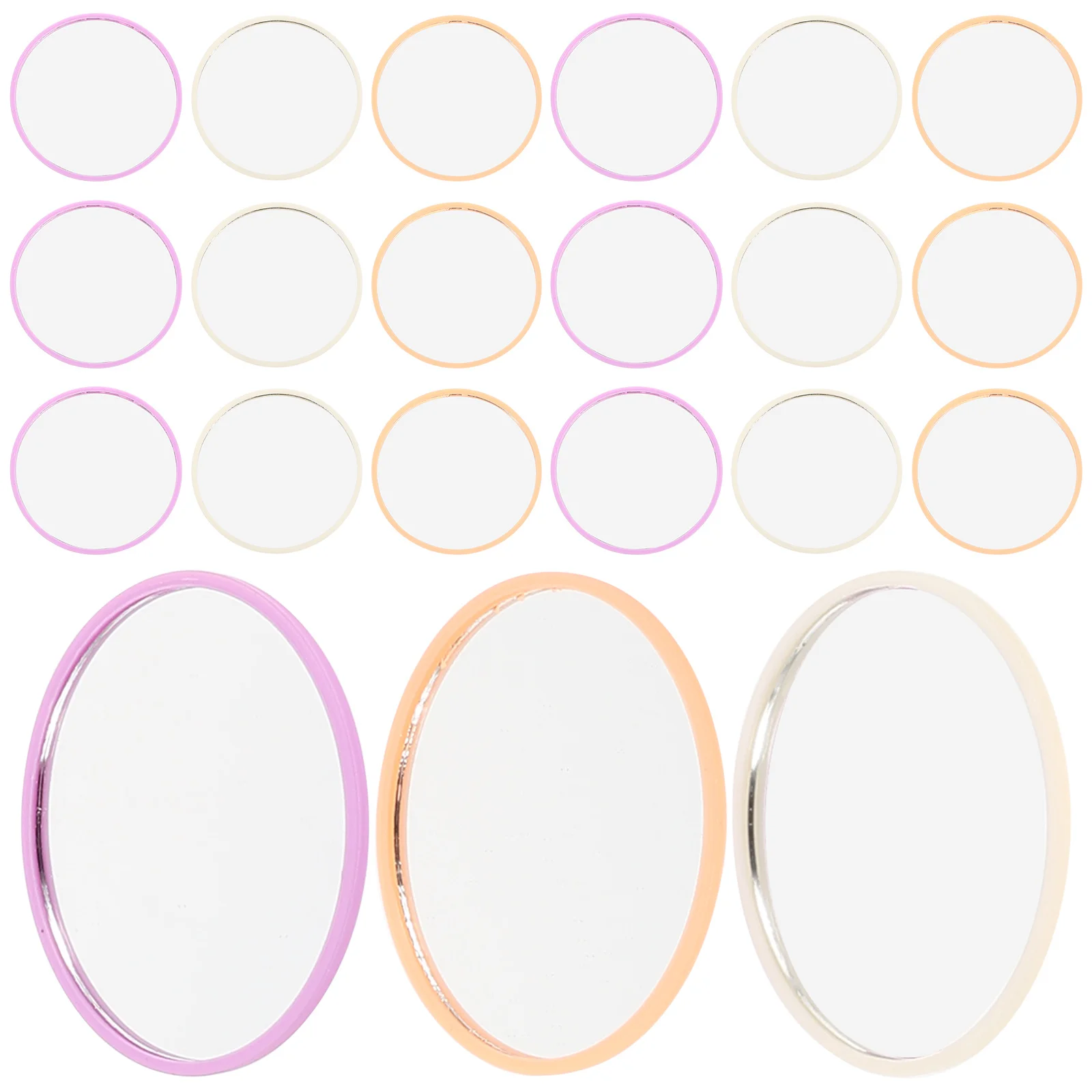 Espejo de maquillaje de viaje para mujer, espejo pequeño plegable de alta reflectividad, imagen clara, portátil, compacto de bolsillo, retoque diario, 24 Uds.