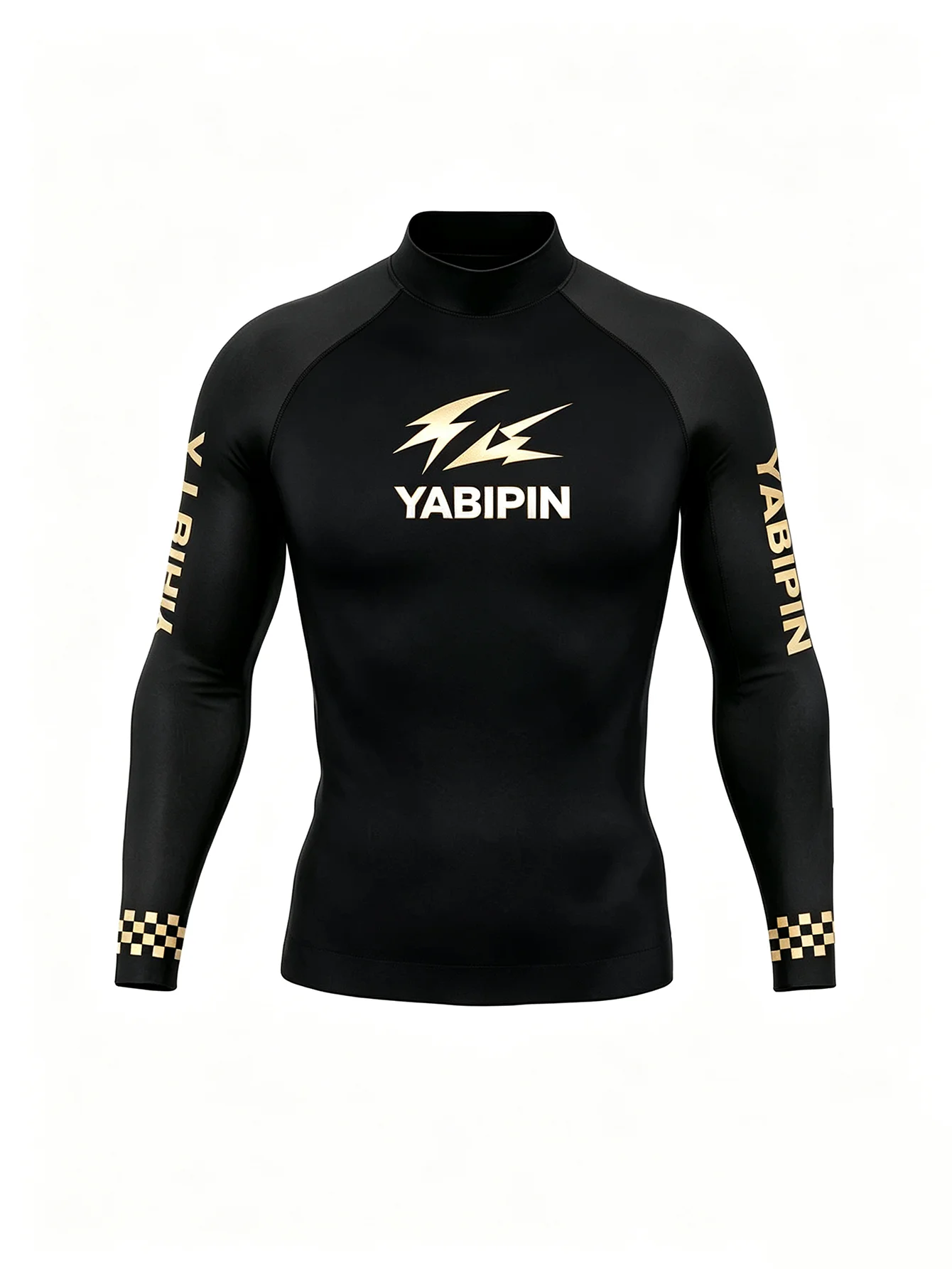 Camisa de Surf de Manga Larga para Hombre, Corte Ajustado, Cuello Alto, Secado Rápido, Resistente al Agua, para Deportes Acuáticos al Aire Libre