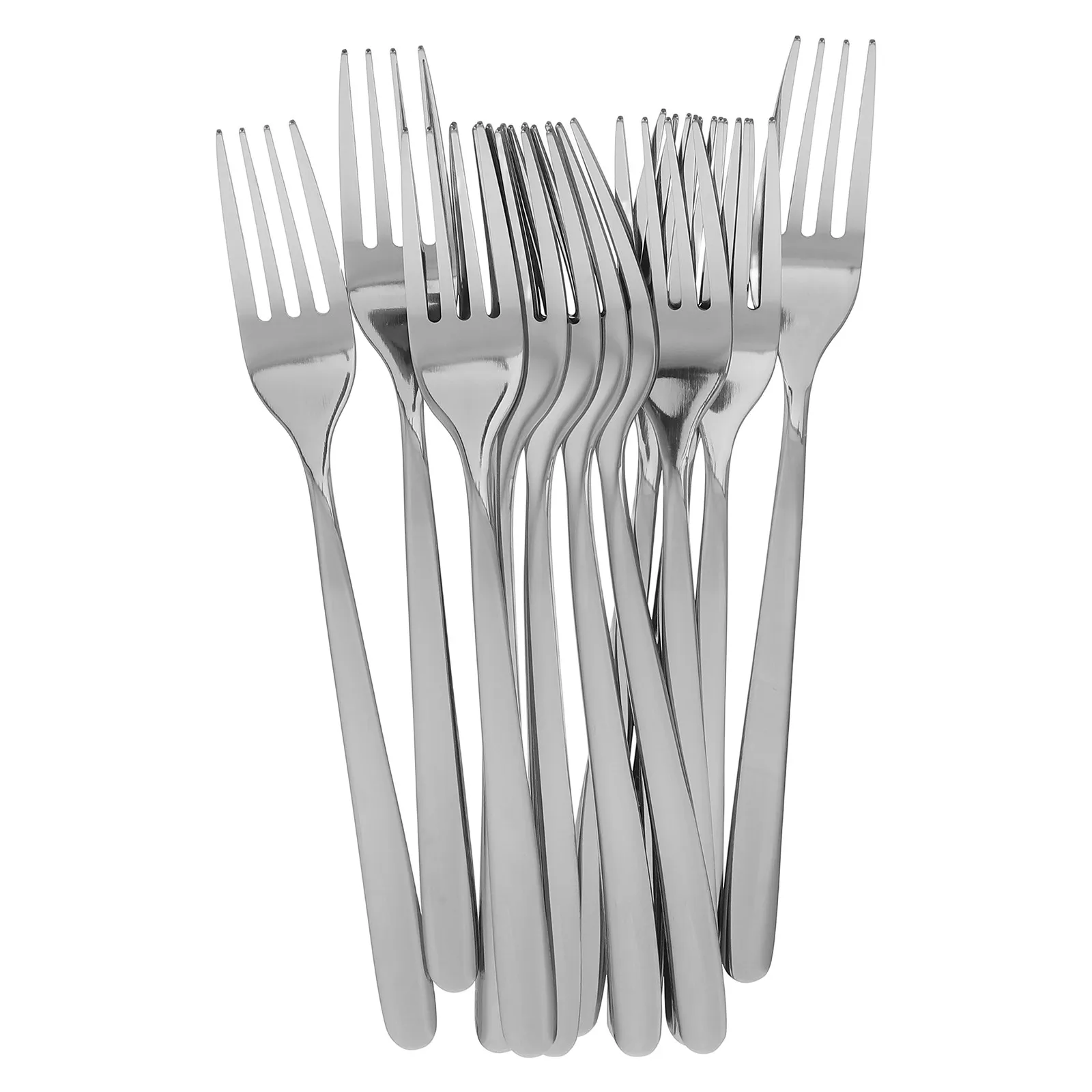 12Pcs Stainless Steel Dinner Forks Set Sleek Modern Design Dishwasher Safe Silverware for Home Restaurant Hotel Salad Dessert