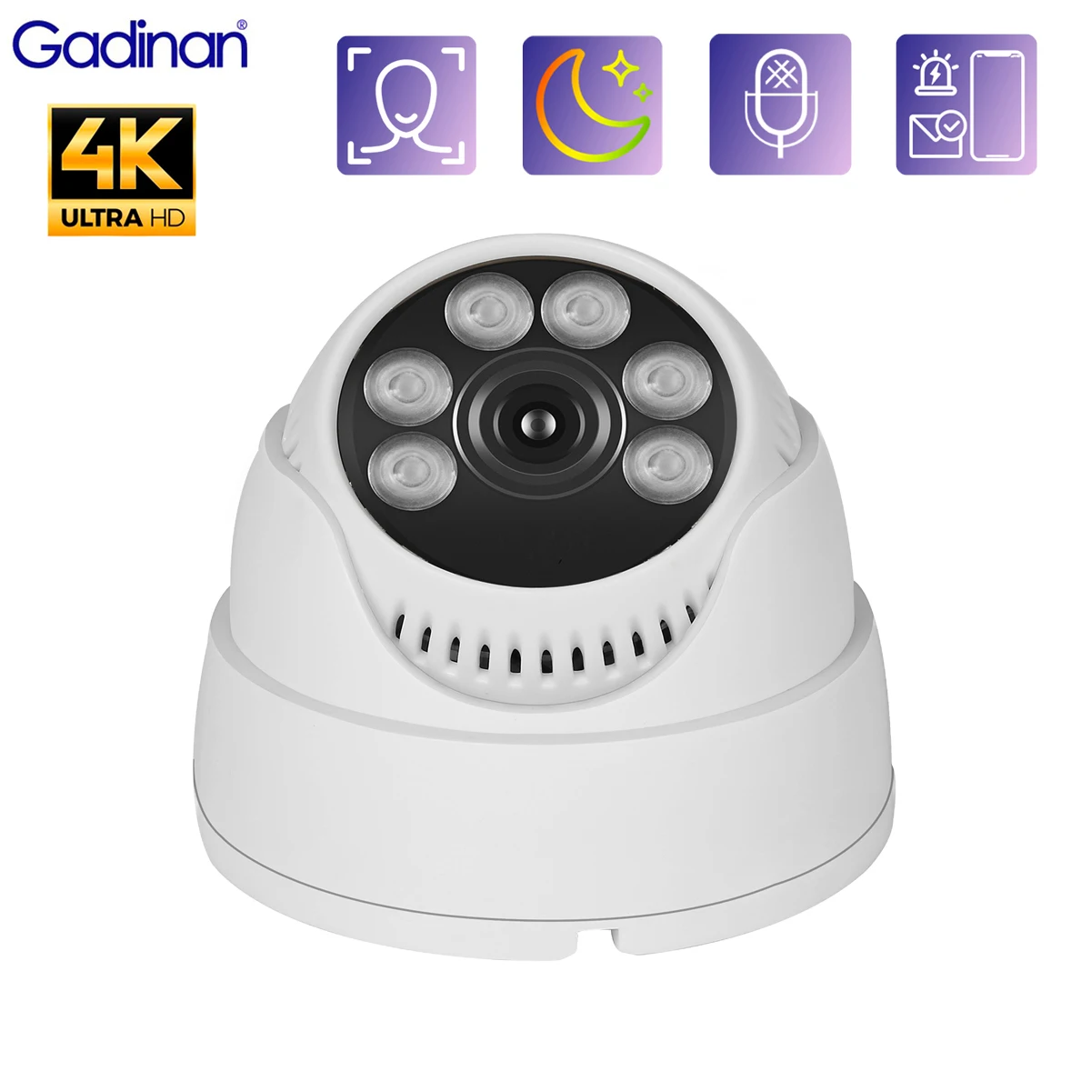 

Gadinan 4K 8MP IP Camera Motion Detect Outdoor Security Protection Full Color Night Vision Video Surveillance Email Alert XMEYE