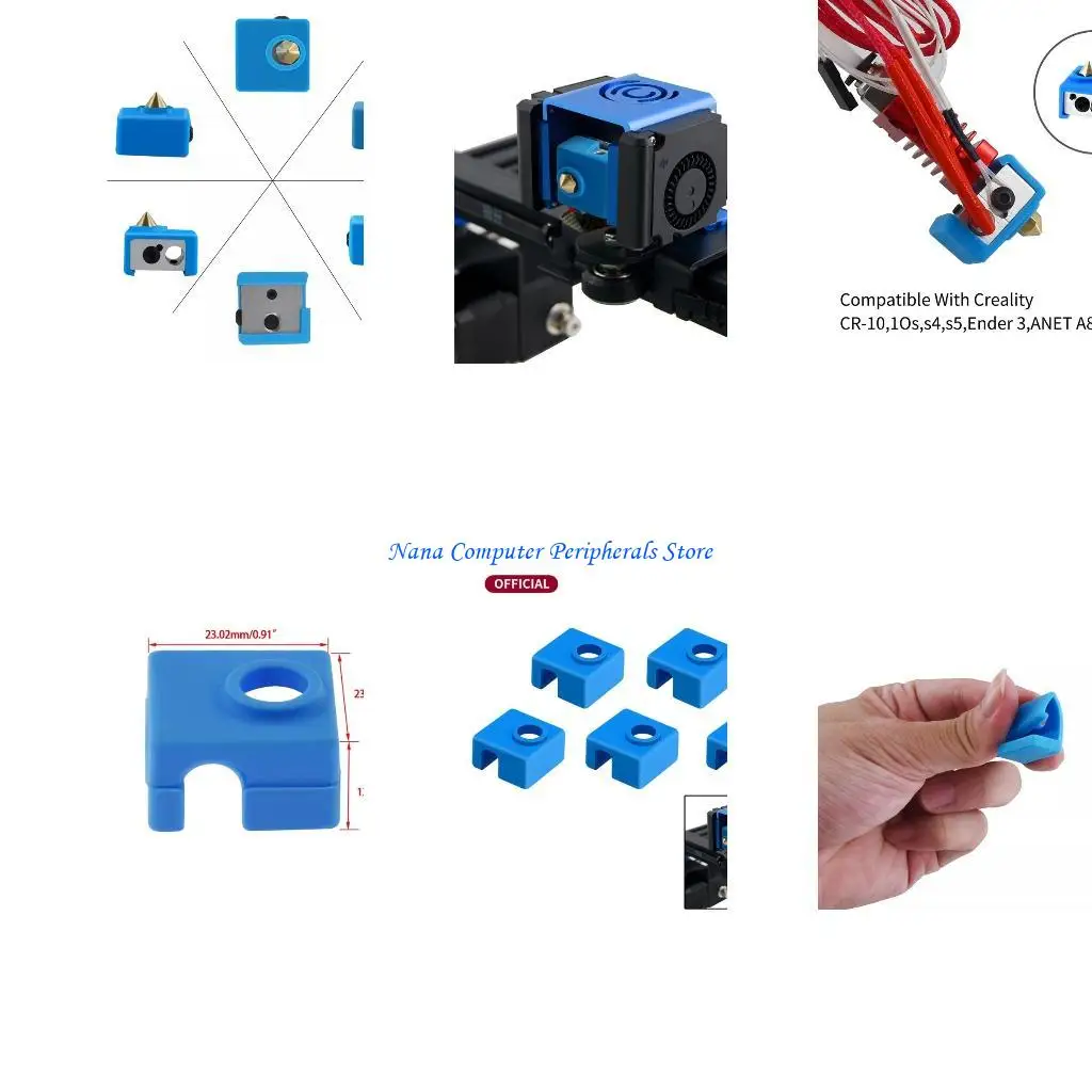 

F68C 5PCS Printer MK8 Защитный силиконовый носок для корпуса для корпуса для блока нагревателя Ender 3 CR10,10S,