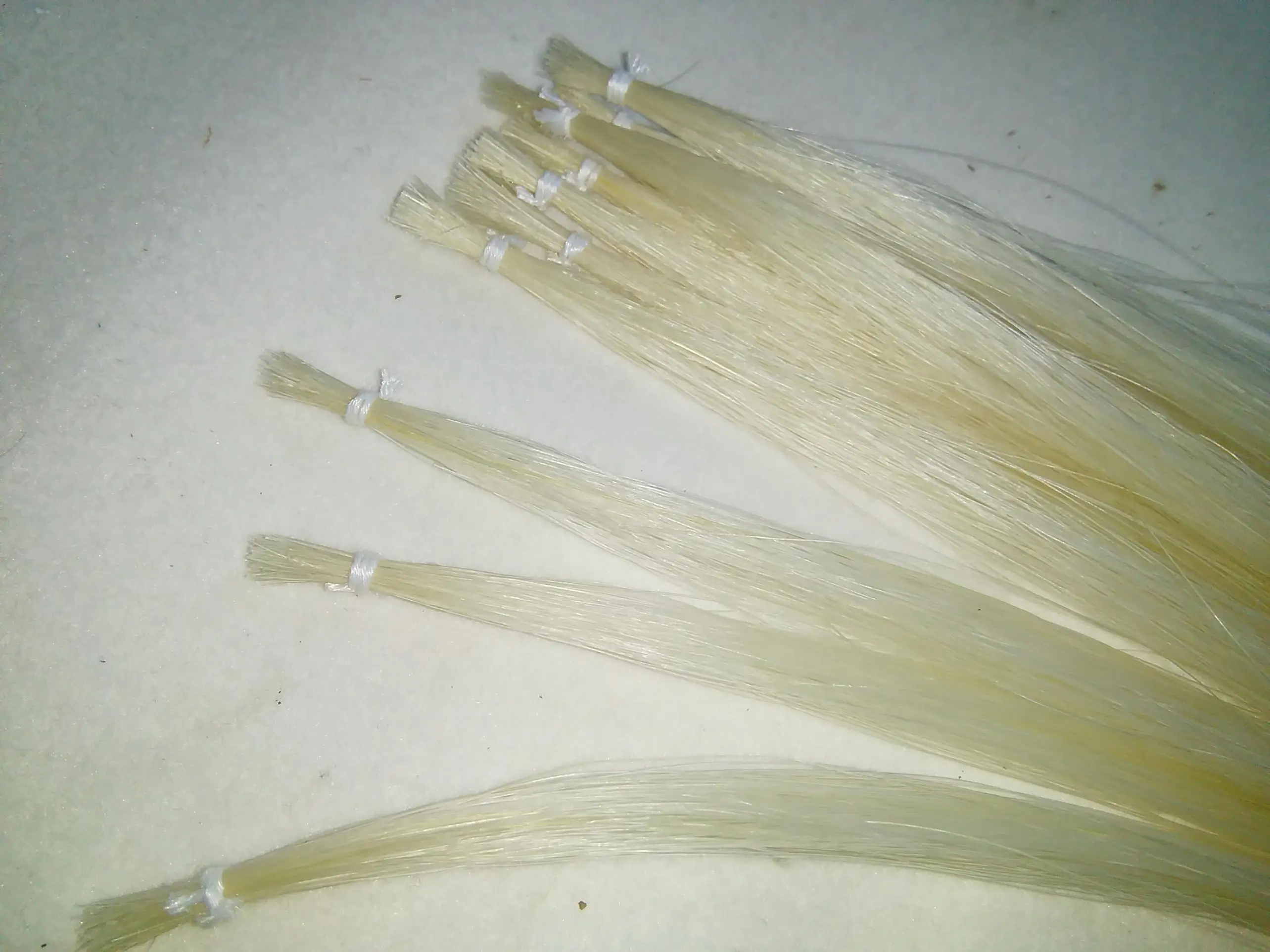 4 Hanks Best Quality 80-81cm Unbleached Siberia White Stallion Bow Hair Horse Hair