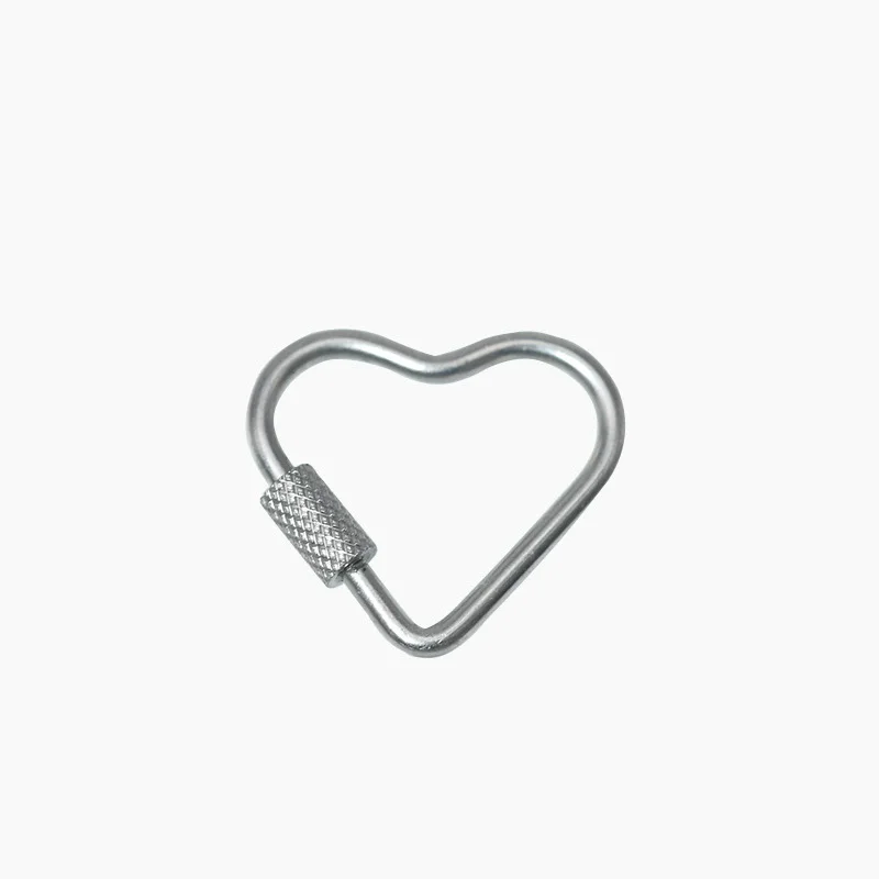 

4pcs Heart Carabiner 23mm Stainless Steel Keychain Clips for Hiking Travel DIY Necklace Jewelry Keychain Clips For Hiking Parts