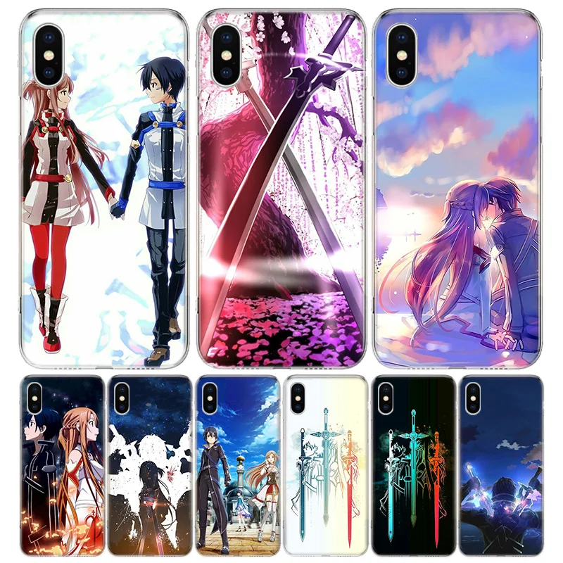 Sword Art Online kirito and asuna For iPhone 16 15 14 13 12 11 Pro Max Phone Case X XS XR 7 Plus Print 8 SE Apple Fundas Cover C