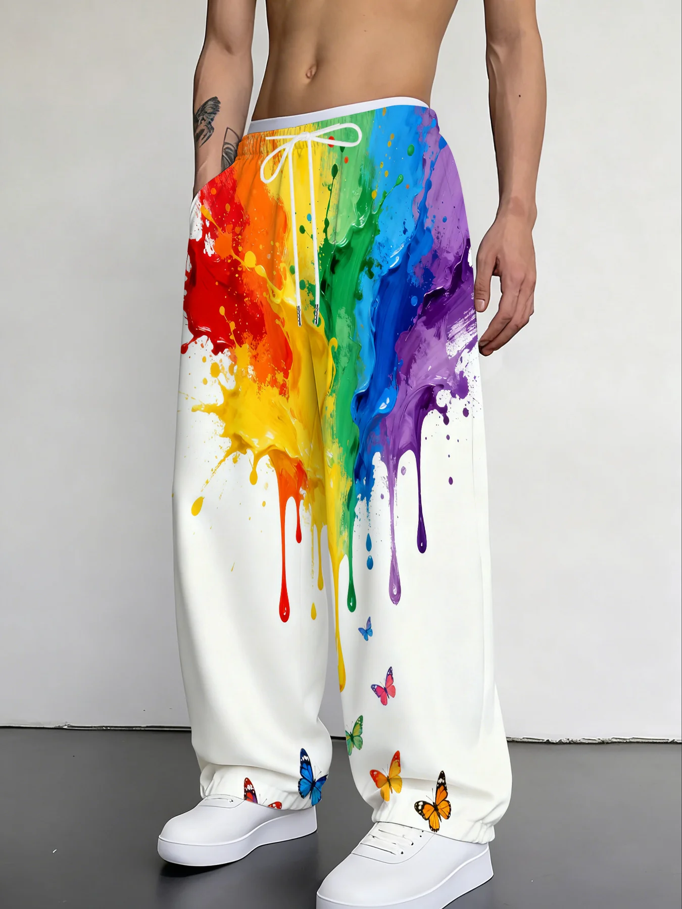 Nieuwe coole stijl Rainbow Melted Star all-over print 3D casual sport sneldrogende broek voor heren en dames op zomerstraten - afbeelding 2
