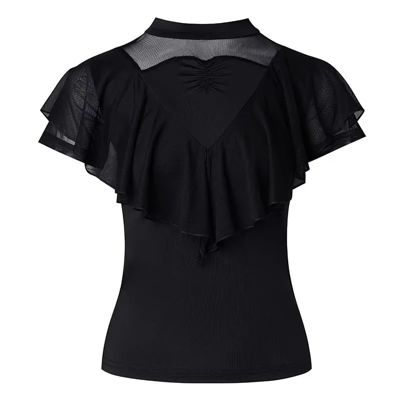 Haut de danse d'été pour femmes, chemise latine de fête Samba, hauts à manches longues pour adultes, vêtements d'entraînement de Performance