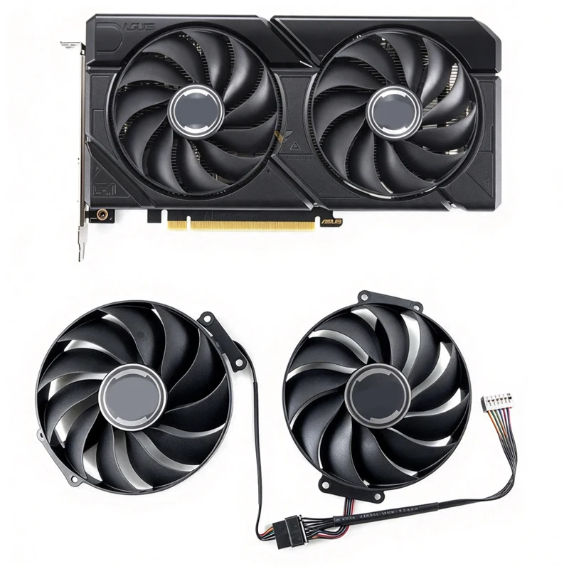 Suitable for ASUS RTX4070 GDDR6 DUAL Graphics Card Cooling Fan PLA9215B12H, 89mm Diameter, Mounting Hole Pitch 27X97mm