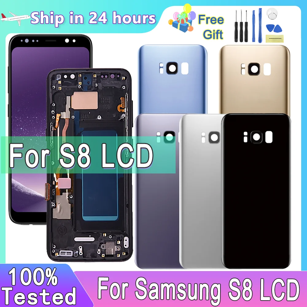 Tested NEW TFT Screen S8 LCD with frame for Samsung Galaxy S8 G950 SM-G950FD Display Touch Screen Digitizer Assembly Replacement