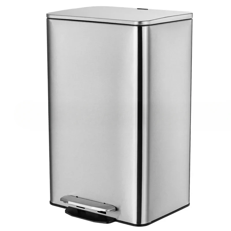 

Stainless Steel Trash Can Kitchen 30L Touchless Metal Trash Can Nordic Narrow Poubelle De Cuisine Cleaning Supplie