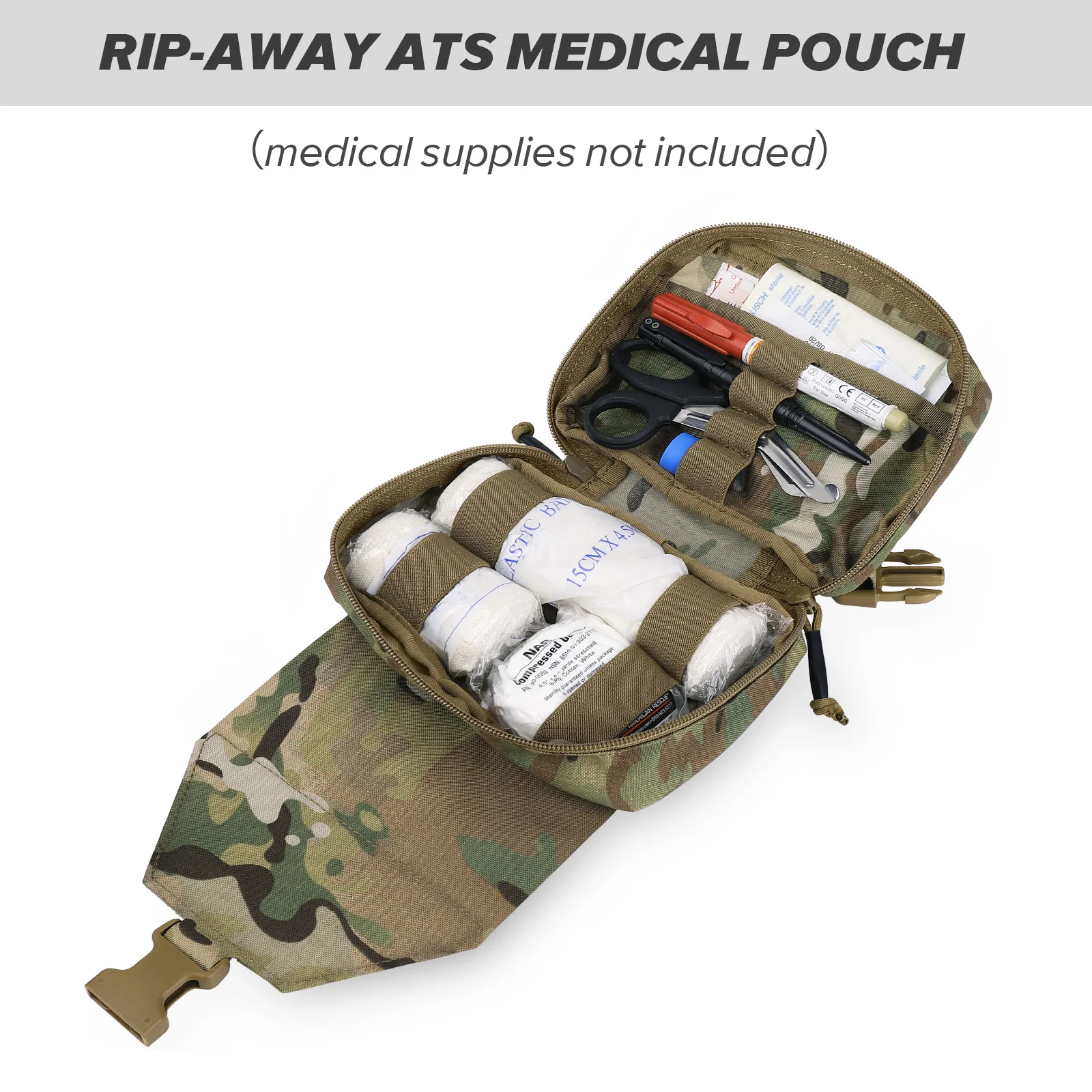KRYDEX Tactical Tear Off Rip Away IFAK Pouch First Aid Medical Pouch MOLLE EMT Holder  Outdoor Trauma Kit Survival Bag view 3