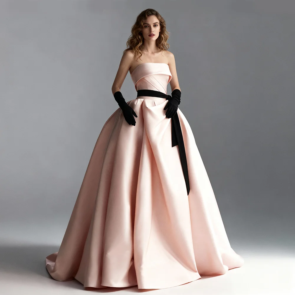 

Shoulderless A Line Satin Bespoke Occasion Dresses for Photography Brides Dress for Photo Shoot Luxury Elegant Evening Dresses