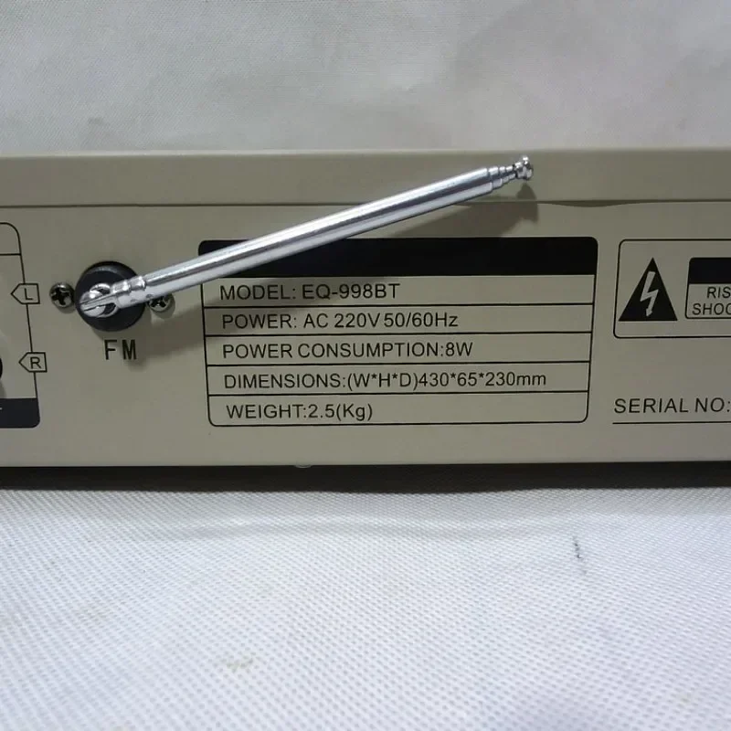 

EQ-998BT Цифровой HD стереоэффект, настройка уровня предусилителя, встроенный USB Bluetooth 5,0, эквалайзер для домашней сцены с дистанционным управлением