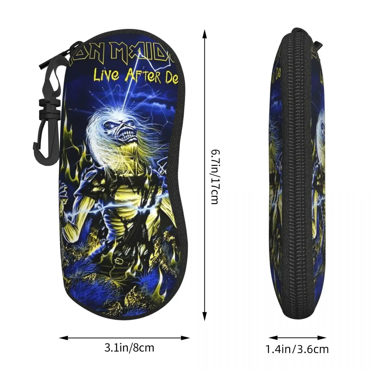 Rock Ironmaiden Glasses Case Waterproof Heavy Metal MusicGlasses Protector Protector Eyeglasses Box