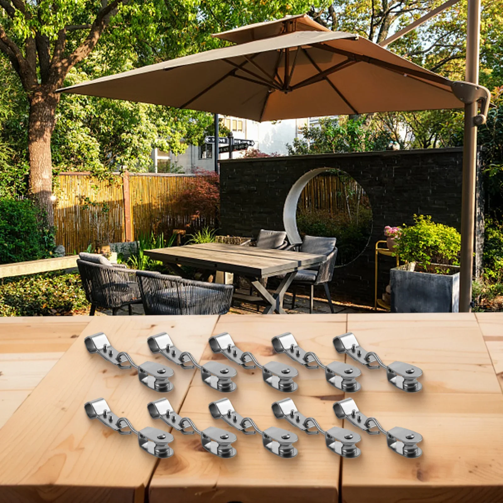 10pcs Heavy Duty 304 Stainless Steel Pulley & Clamps for Sail Shade Installation Outdoor Pergolas Sun Shade Sail Fixing Clamps