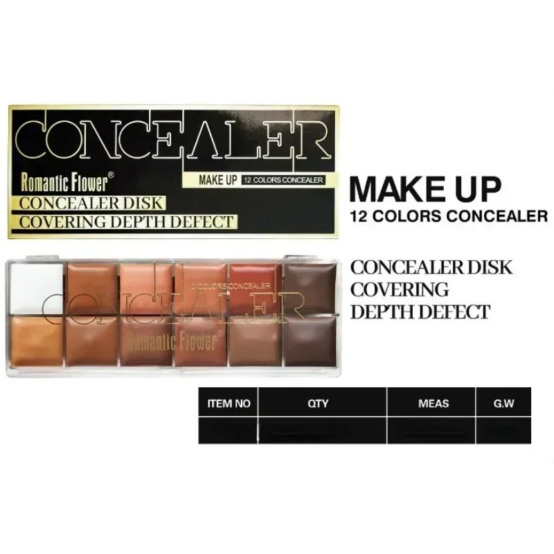 12 Color Concealer Palette Nude Contour Concealer Dark Skin Waterproof Full Coverage Foundation Makeup  Cover Face Foundation