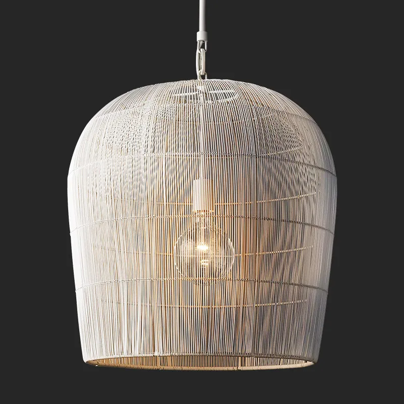 Vintage American wabi-sabi style chandeliers for export and export French-style personalized creative rattan weaving