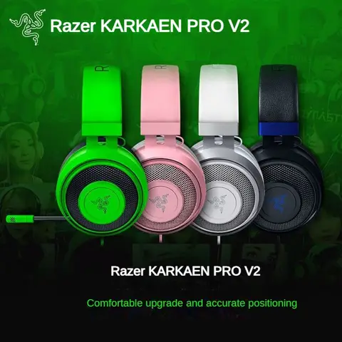 Razer KARKAEN PRO V2 Headset Computer Game Music Wired Headphones with Microphone for PC MAC PS4  Switch E-sports Earphones