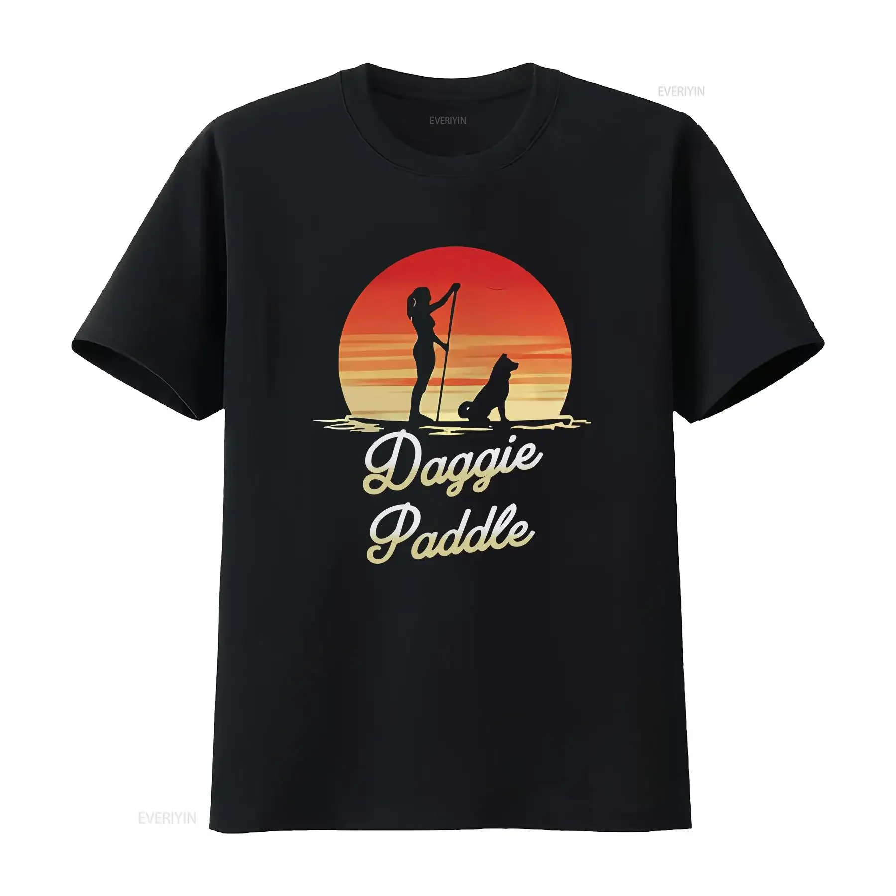 

Doggie Paddle T shirt Funny Saying Vintage Retro Cool For Dog M vintage Washed Casual Top For Everyday Wear streetwear graphic