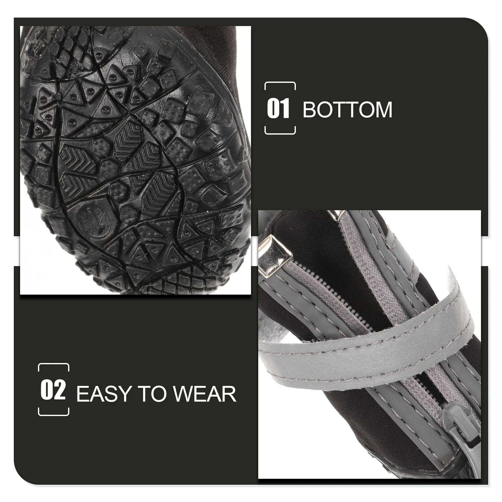 

4pcs Waterproof Non-Slip Dog Shoes Adjustable Pet Booties For Rain Snow Lightweight Breathable Puppy Boots Outdoor Hiking