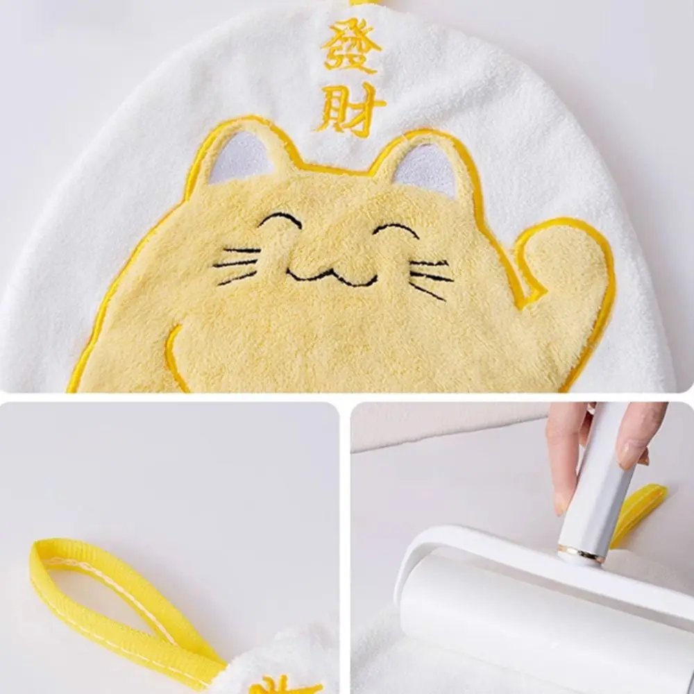 Dry Hair Towel Microfiber Cat Handkerchief Towel Cute Cartoon Maneki-neko Dishcloth Water Absorbent Kawaii Wiping Towel Children