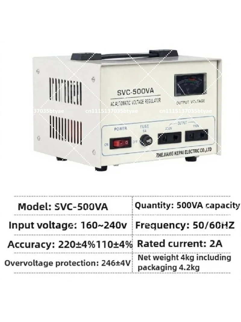 Voltage Regulator SVC 500VA 1000VA  2000VA 3000VA Single Phase Household Voltage Regulator Motor Control Voltage Regulator