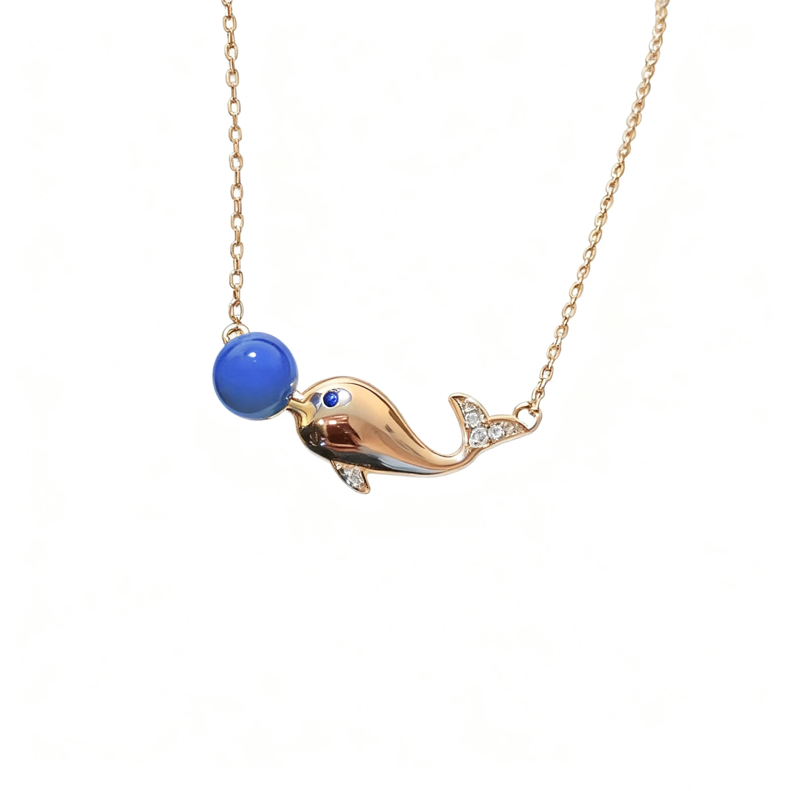 

Подвеска в виде дельфина из стерлингового серебра с натуральным доминиканским синим янтарем, круглое ожерелье из бисера диаметром 5 мм, свободный и яркий стиль
