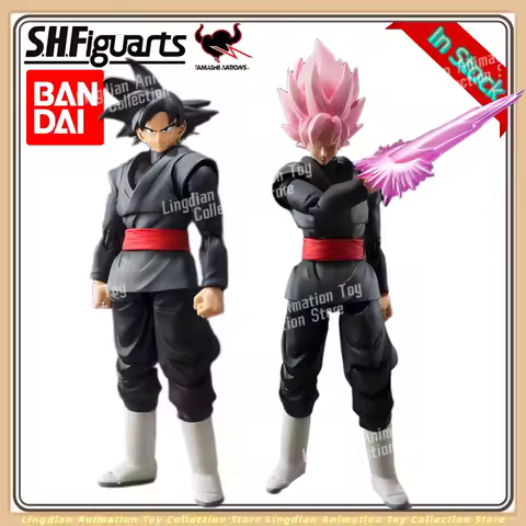 【In Stock】Bandai Shf Sh Figuarts Dragon Ball Goku Gokou Black Action Figures Anime Model Toys Figura Pink Hair PVC Gifts