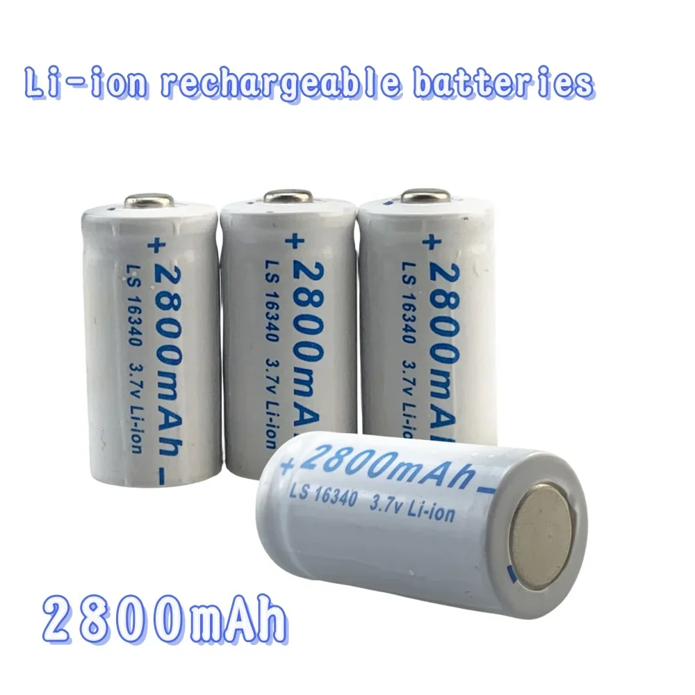 NEW CR123A RCR 123 ICR 16340 Battery 2800mAh 3.7V Safety Camera Rechargeable Battery Lithium Ion L70 Plus Charger