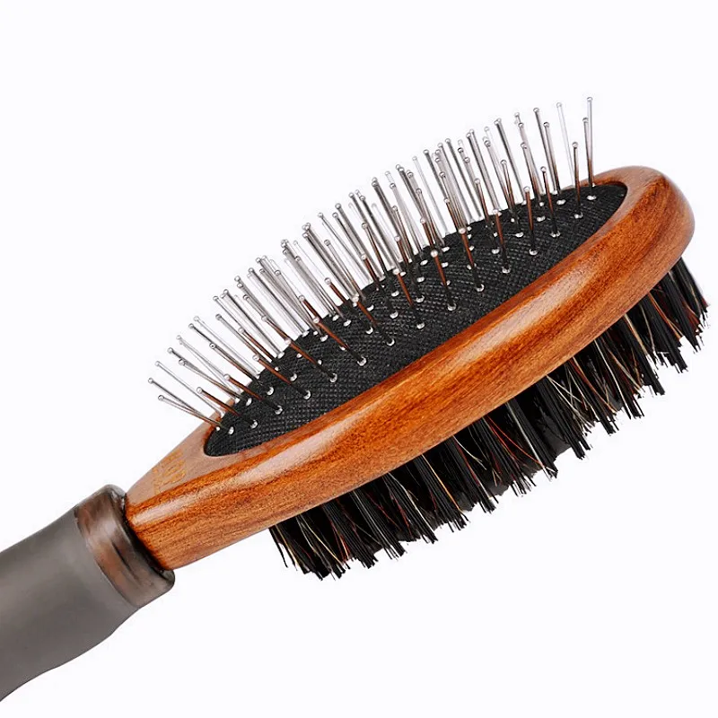 Dog Comb Double-sided Dogs Hair Comb Wooden Brush for Pet Hair Remover Dog Grooming Brush Massage Cat Combs Brushes Pet Supplies view 5