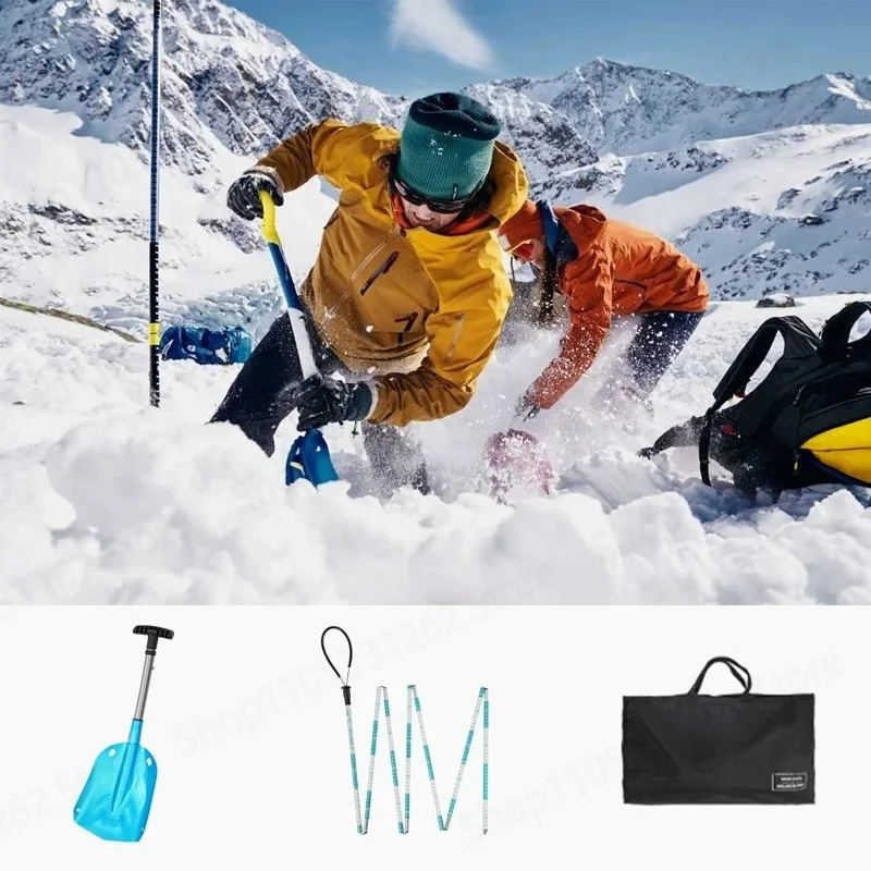 Ski Avalanche Rescue Tool Two-piece Snow Search and Rescue Snow Shovel Folding Probe
