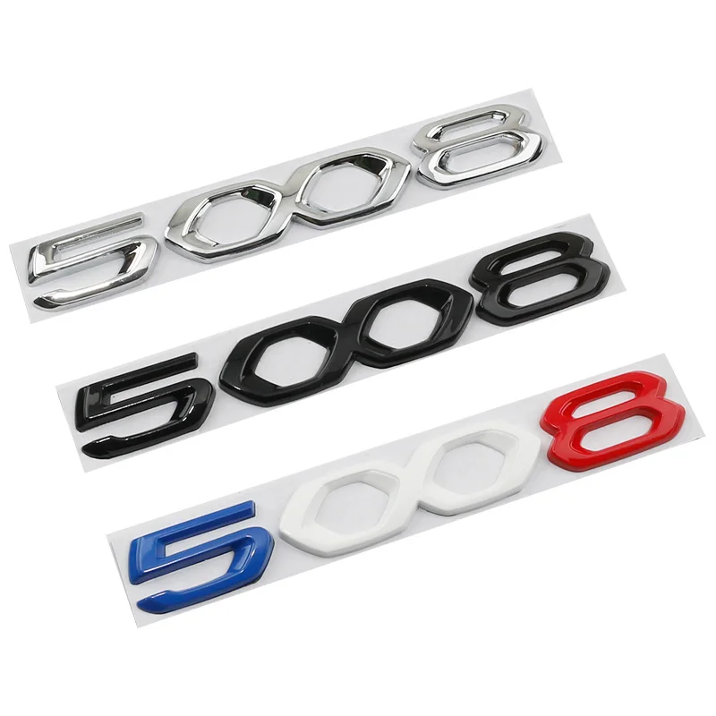 

2008 3008 4008 5008 number logo car stickers for Peugeot new 2008 3008 4008 5008 rear trunk label refit 3D decorative decal