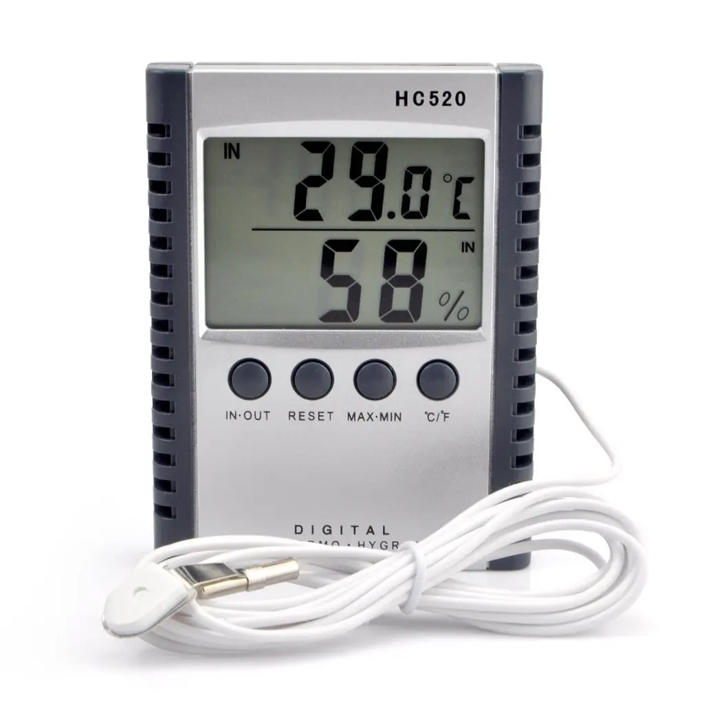 Digital LCD Display HC520 Humidity Temperature Meter Monitor Sensor Indoor Outdoor Thermometer Humidity Meter With Probe