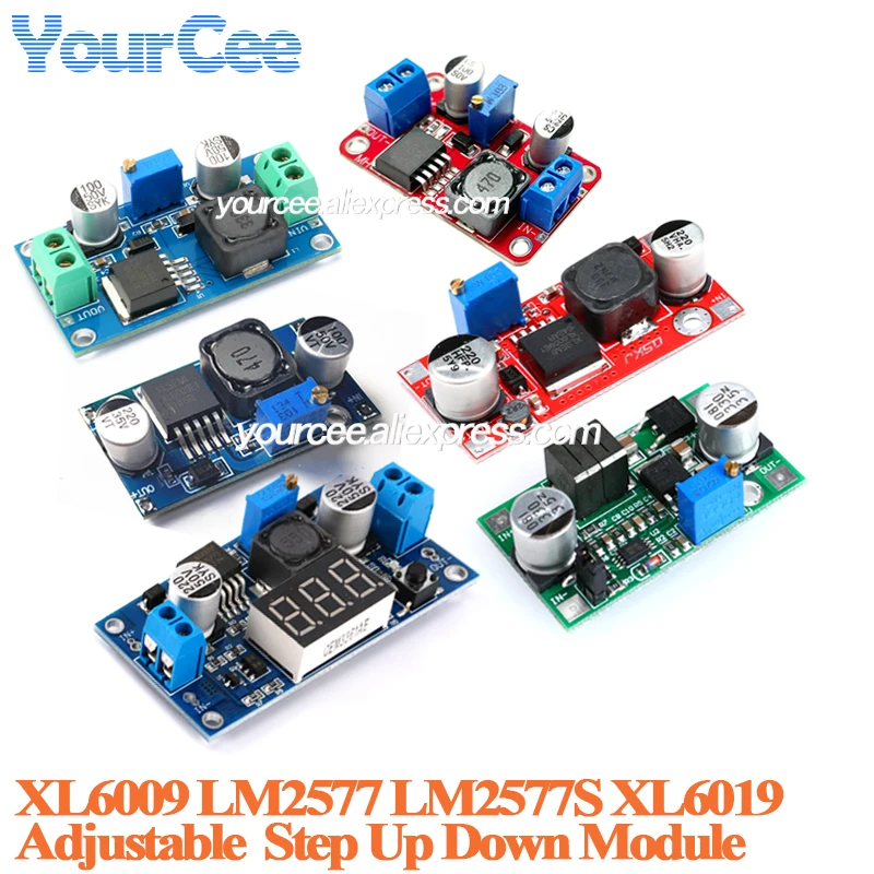 XL6009 LM2577 XL6019 DC-DC Adjustable Boost Buck Step Up Down Converter Power Supply Module 20W 15W 5-32V to 1.2-35V Low Ripple