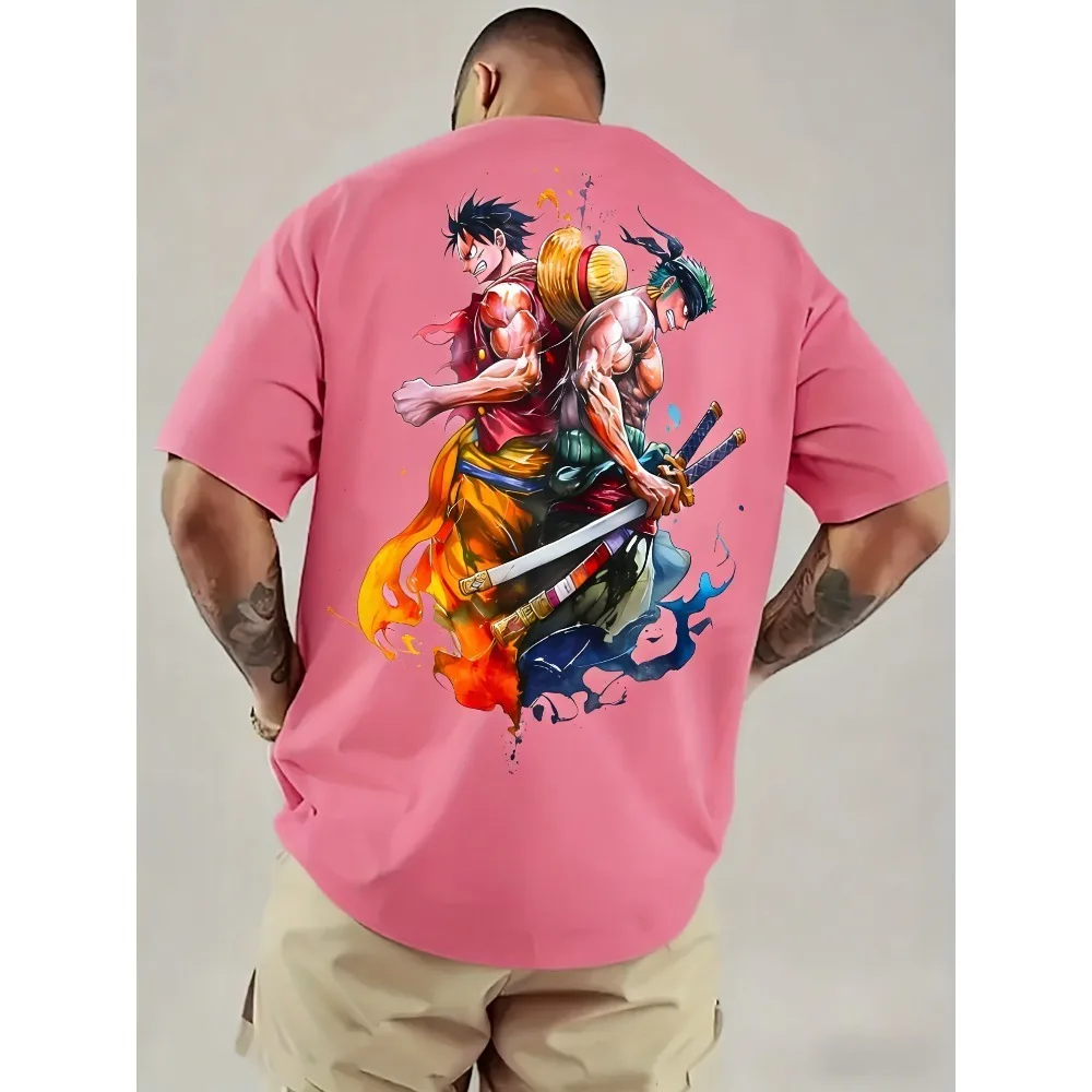 

One Piece Luffy Unisex T-shirt 2026 Summer New Popular Anime Print American Trend Casual Parent-child Short Sleeved Top