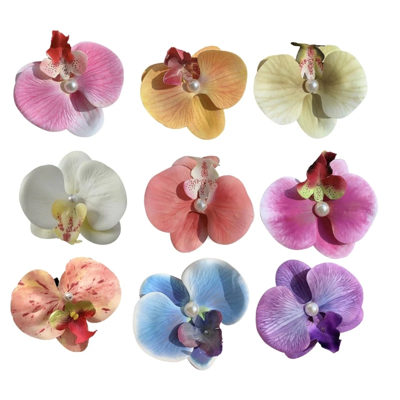 Stylish Orchids Hair Grips Pack of 9 Versatile Hair Decoration for All Ages