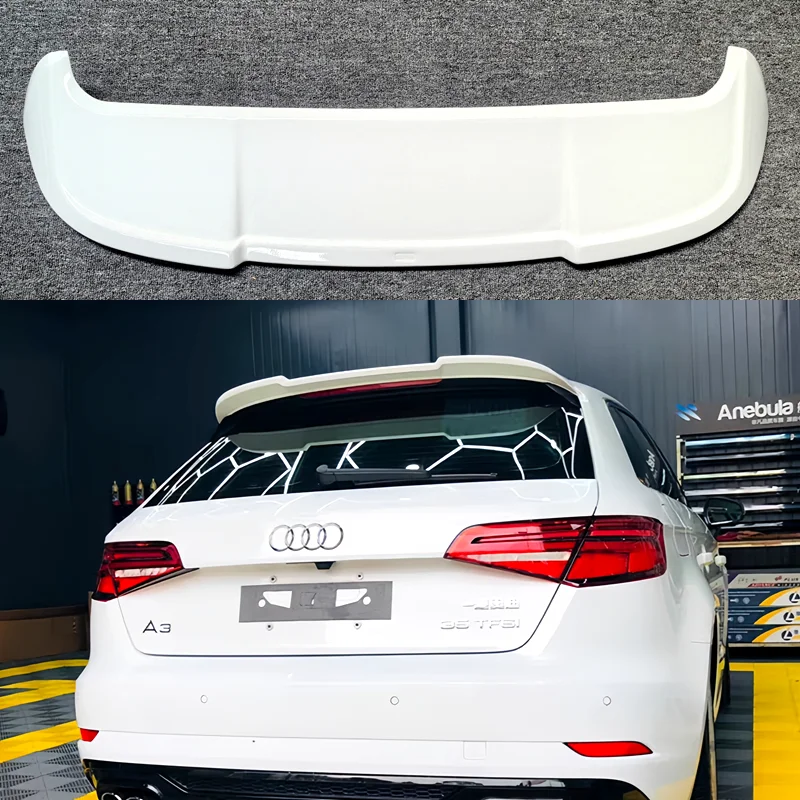 Para Audi A3 S Line S3 8V 5 puertas Hatchback Spoiler 2013 a 2020 alerón trasero del techo alerón trasero alerón trasero ala trasera negra
