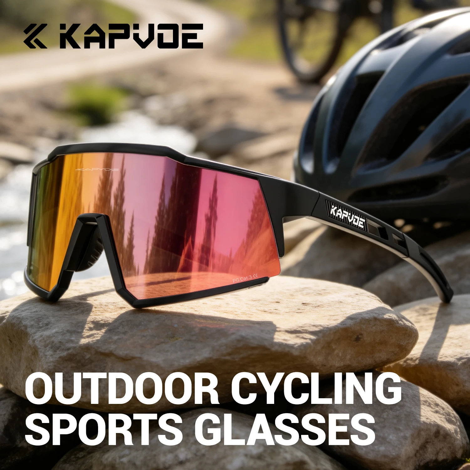Image of KAPVOE Neue Polarisierte Fahrradbrille MTB Mountainbike Outdoor Angeln Sonnenbrille Sport Golf Strand Rennrad Wandern Brillen