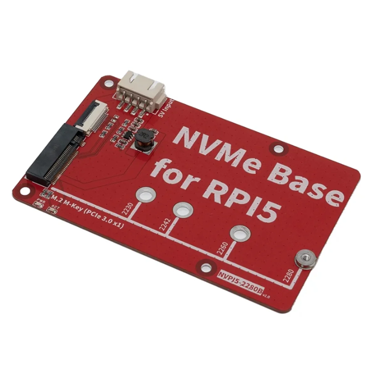 NVPI5-2280B NVMe Development Board SSD PCB M.2 M-Key 2230, 2242, 2260, 2280 PCIe Gen3 for Raspberry Pi 5