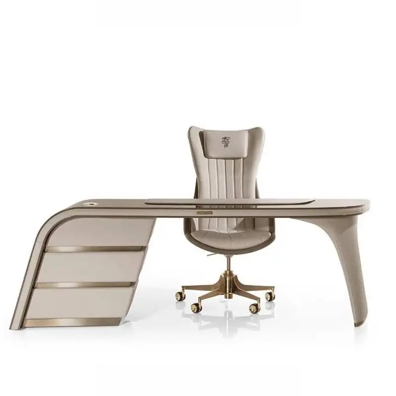 Mesa de escritório executiva de armazenamento barato designer moderno grande branco mesa de computador jogos ajustável scrivania estação de trabalho mesa