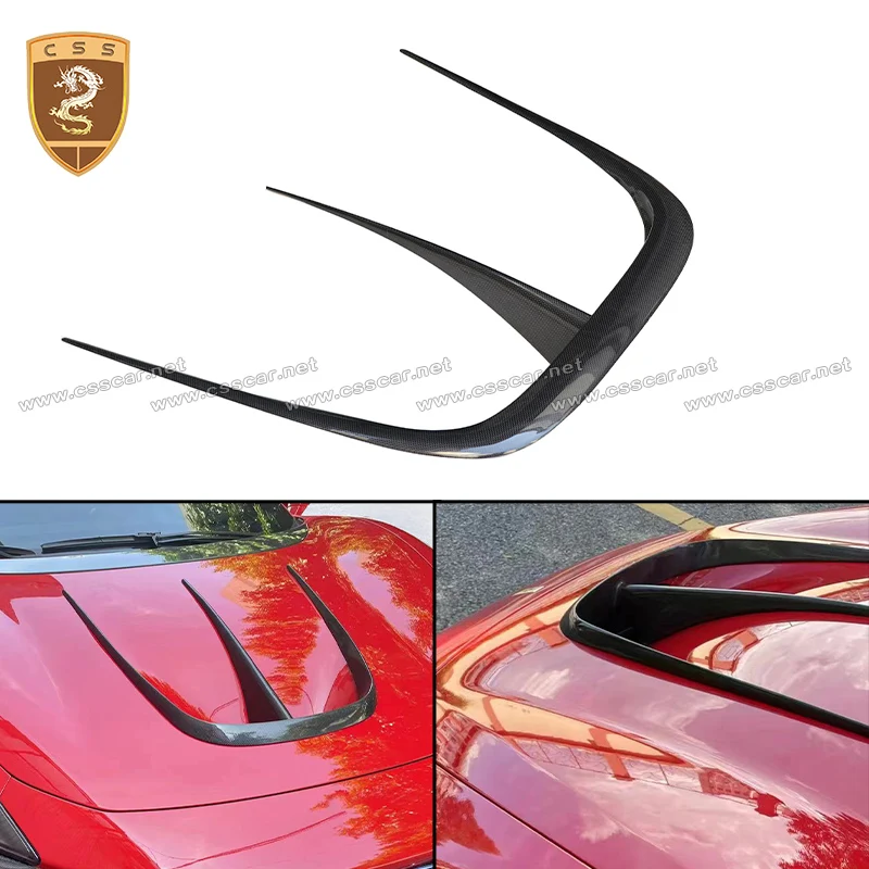 

For Ferrari F8 MSY Style Car Front Engine Hood Cover Air Vent Parts Carbon Fiber Decoration Accessories