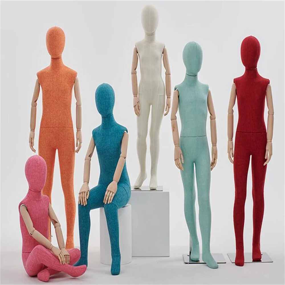 Wood Hand Mannequins for Children, Clothing Store Shelf Model, Iron Square Plate, Base Display, Full Children, E071, 4-6 Years