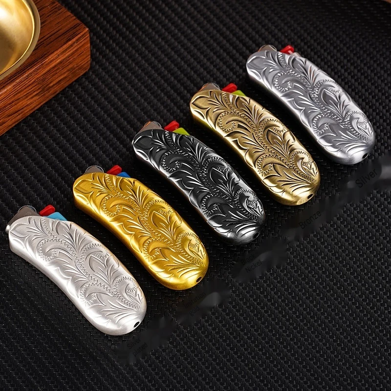 Creative Banana Shape Golden Armor Bic Bic J5 Lighter Case Shell Gas Lighter Portable Shell Accessories