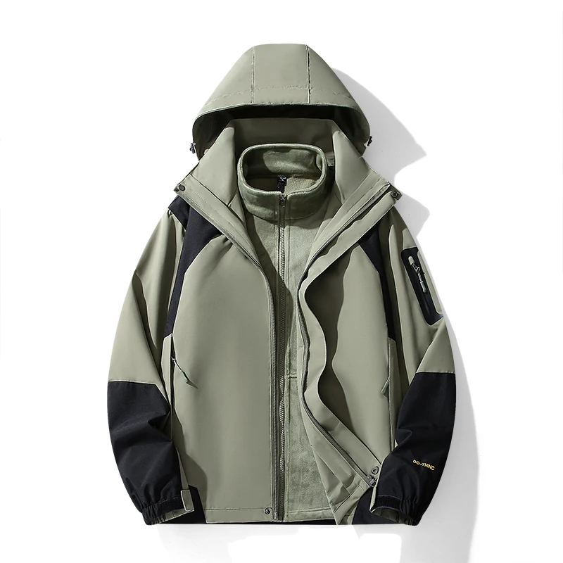 Outdoor Waterproof Suits Men Women Two-pieces Sets 3 in 1 Thick Warm Coats Camping Windbreaker Winter Coat Hiking Size XS-5XL