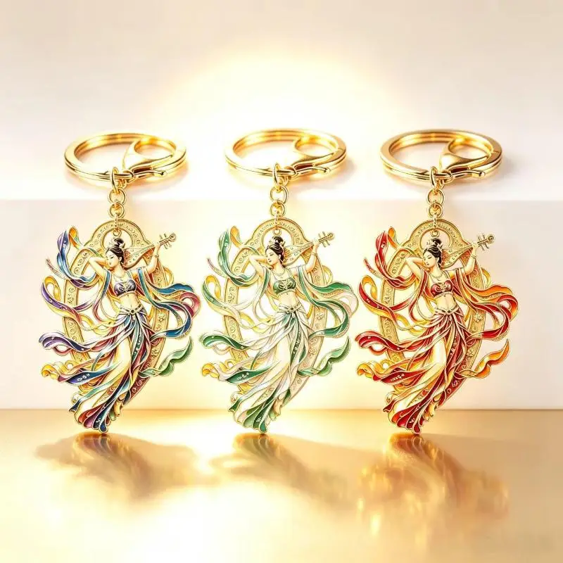 New Enamel Luxury Keychain High End Metal Pendant Bag Charm Blessing Charm Ideal For Daily Use And Gifting