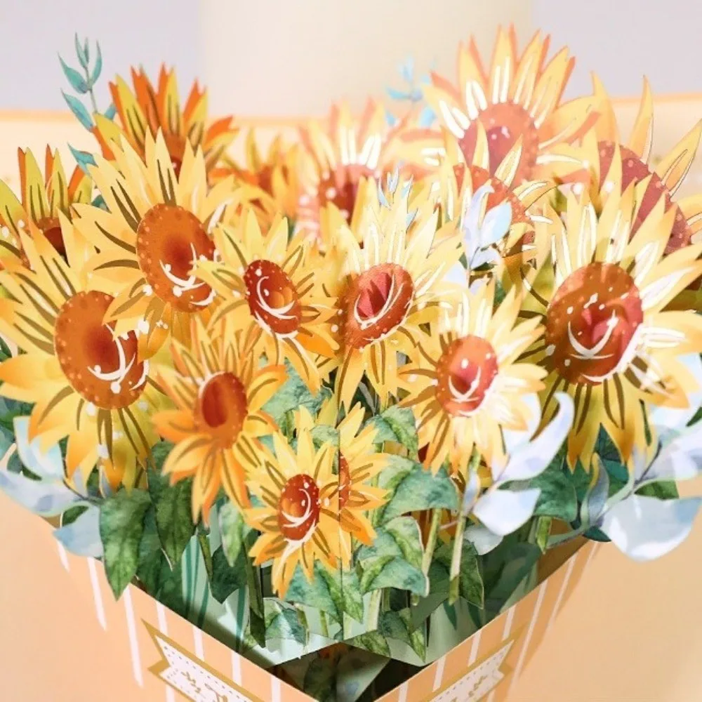 

Artistic Pop Up Greeting Cards 3D Blessing Flower Cards Paper Flower Bouquet Card All Occasions